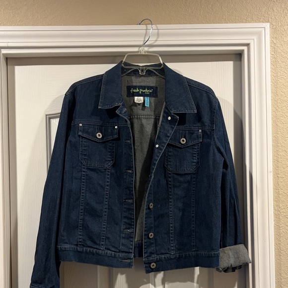 fresh produce Jackets & Blazers - Fresh Produce Dark Blue Denim Jacket size M like new